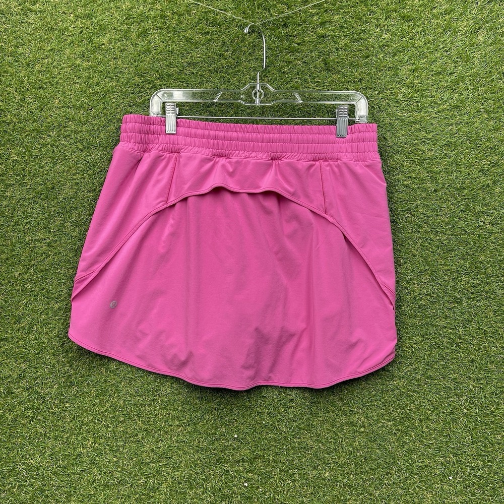 Lululemon Hotty Hot High Rise Skirt Womens 12 Sonic Pink Tennis Workout Gym - Picture 7 of 7